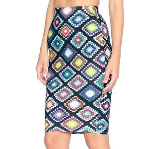 Nana Blanket Midi Pencil Skirt